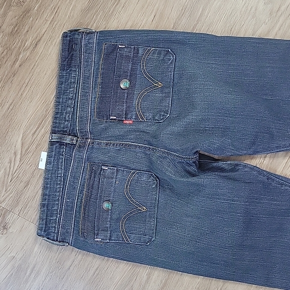 Levi's Denim Vintage Flare Dark Blue Jeans Retro Bellbottom Modern Fit Boho 8 M - Picture 9 of 11